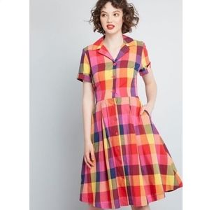 Emily and Fin Sunset Plaid dress